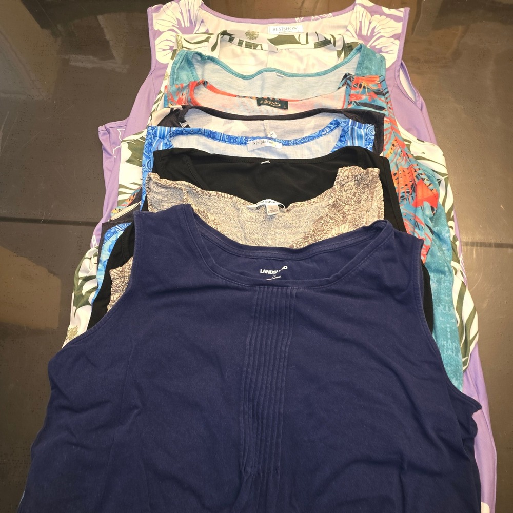 Lot of 9 Womens MooMoo Lounge Dresses Size L Lands End Croft & Barrow Floral